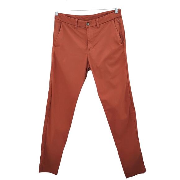 Lululemon Mens Commission Slim Fit Pants Dark Terracotta Orange M5700S 32 - Picture 1 of 6